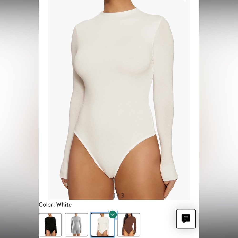 Naked wardrobe white bodysuit. Size large. NWOT. Never worn only tried on.